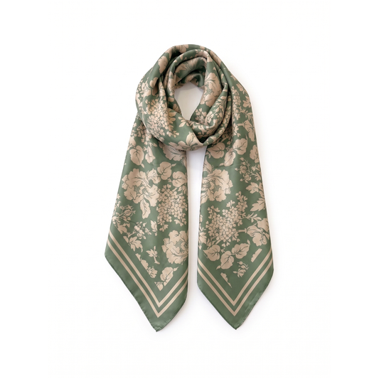 Florence May Large Silk Scarf - Silk Satin Twill